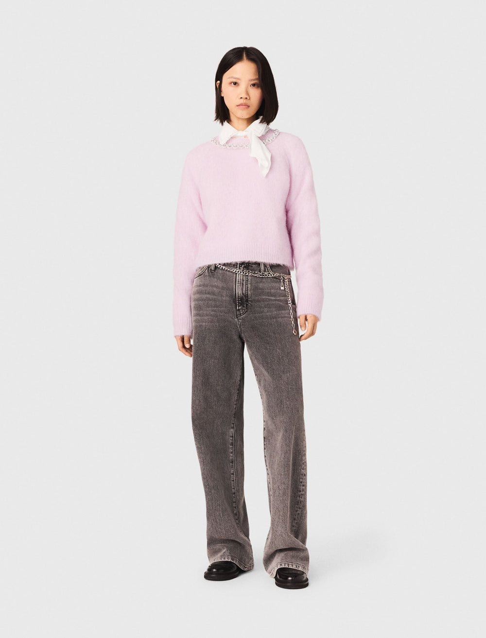 Maje Sale / Sweater with jewelry collar