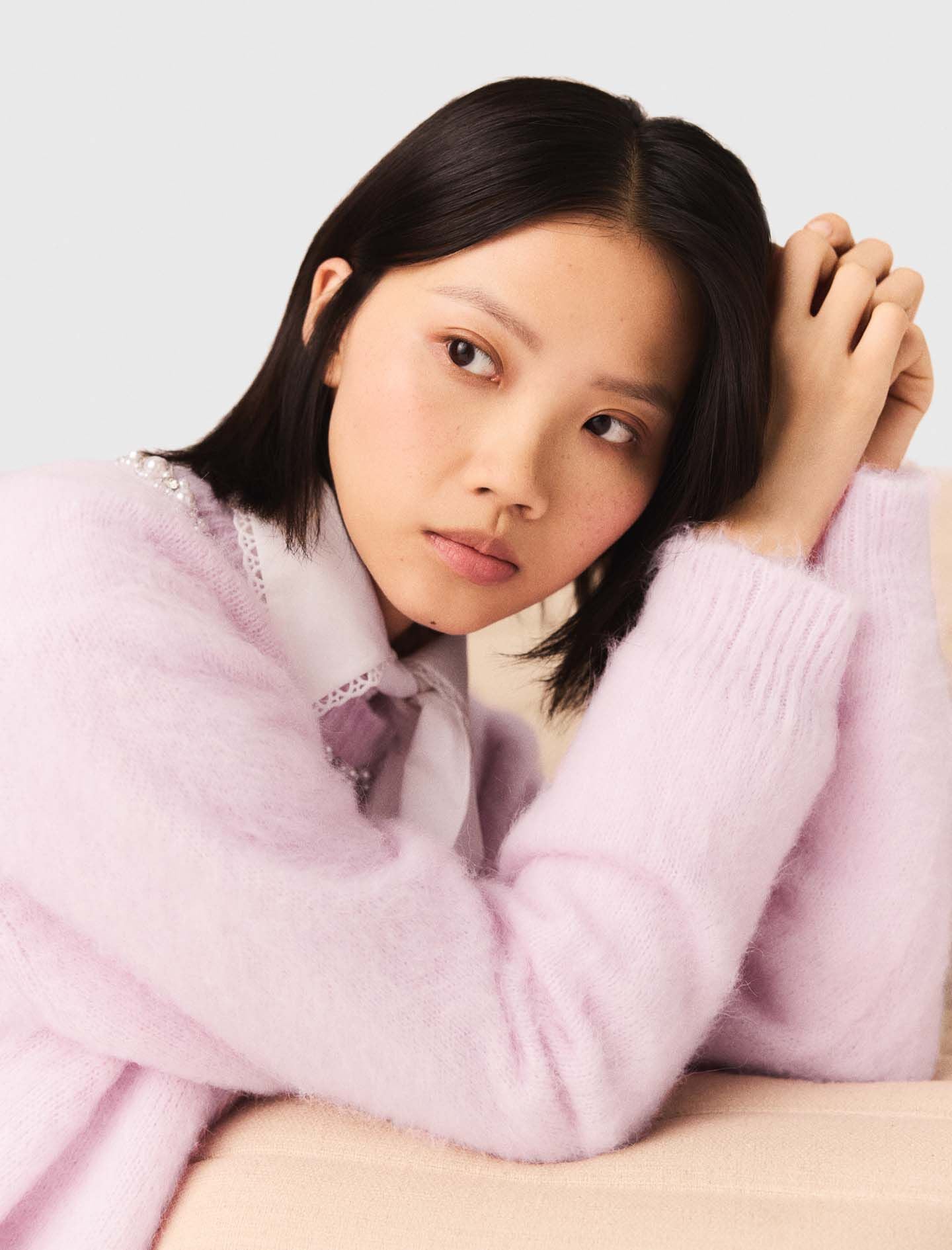 Maje Sale / Sweater with jewelry collar