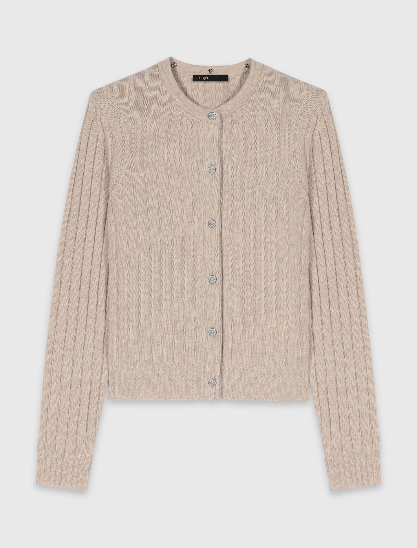 Maje Outlet / Cardigan with removable pearl collar