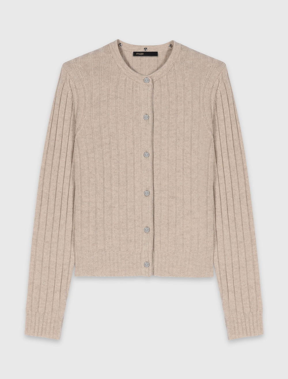 Maje Outlet / Cardigan with removable pearl collar
