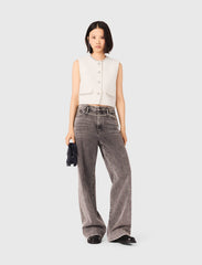 Maje New / Tweed vest with pearl trim