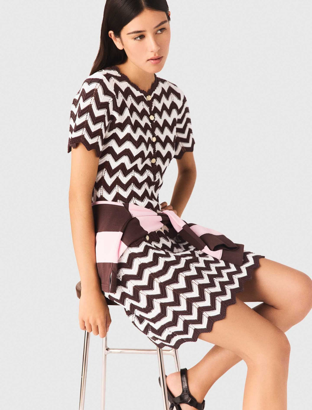 Maje Discount / Zigzag crochet dress