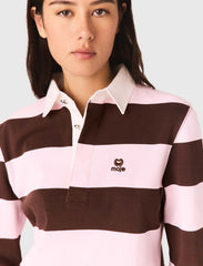 Maje Sale / Striped polo sweatshirt