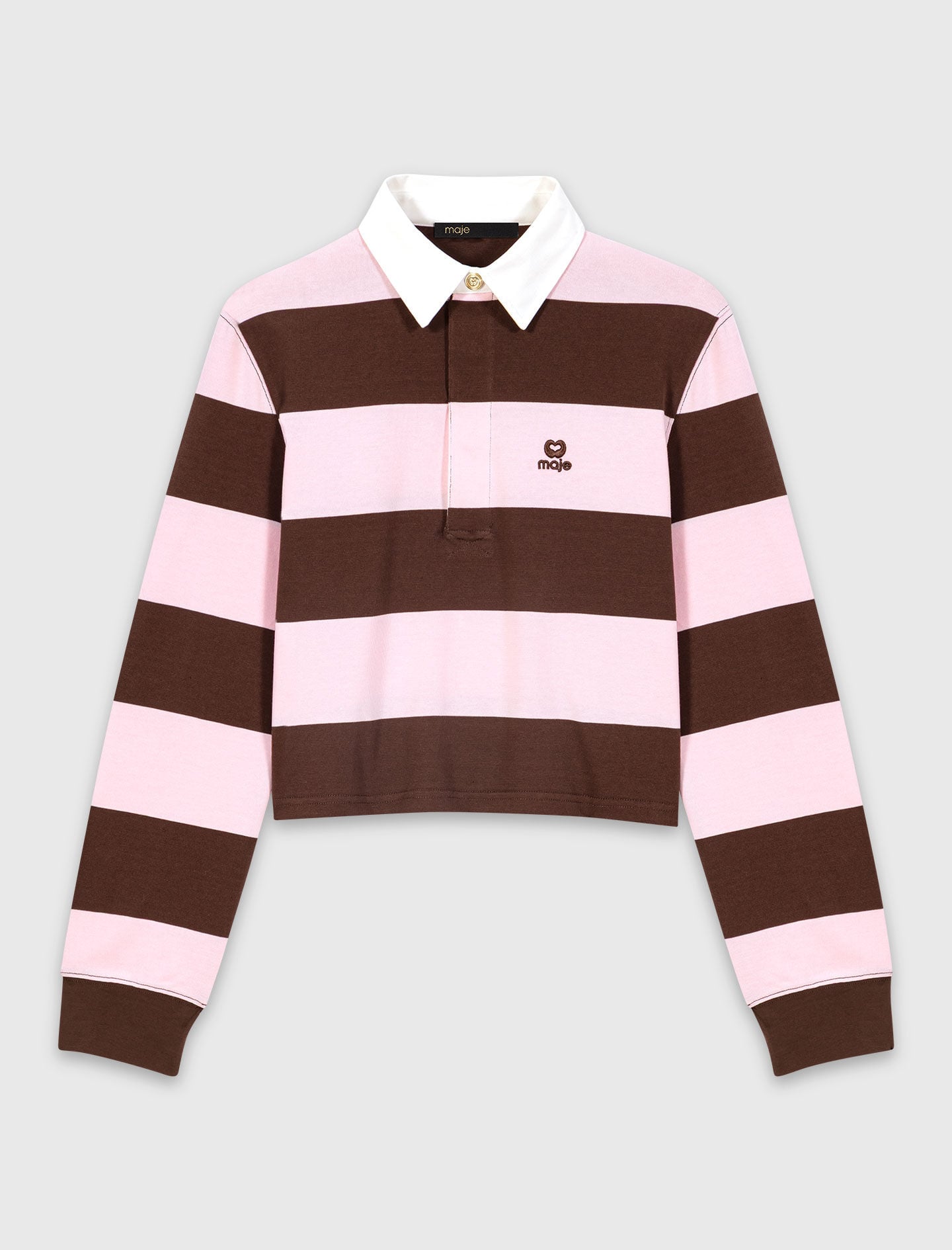 Maje Sale / Striped polo sweatshirt