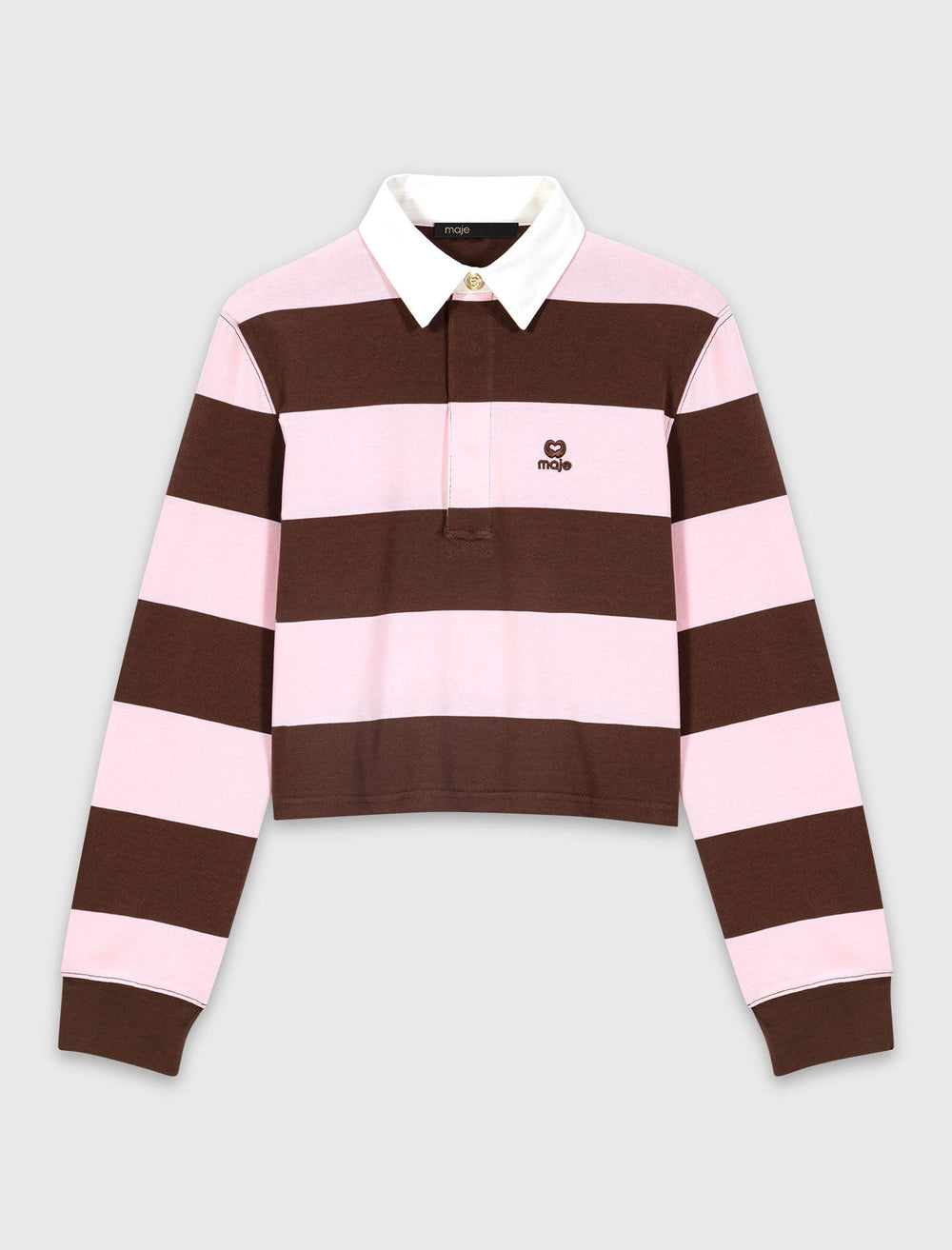 Maje Sale / Striped polo sweatshirt