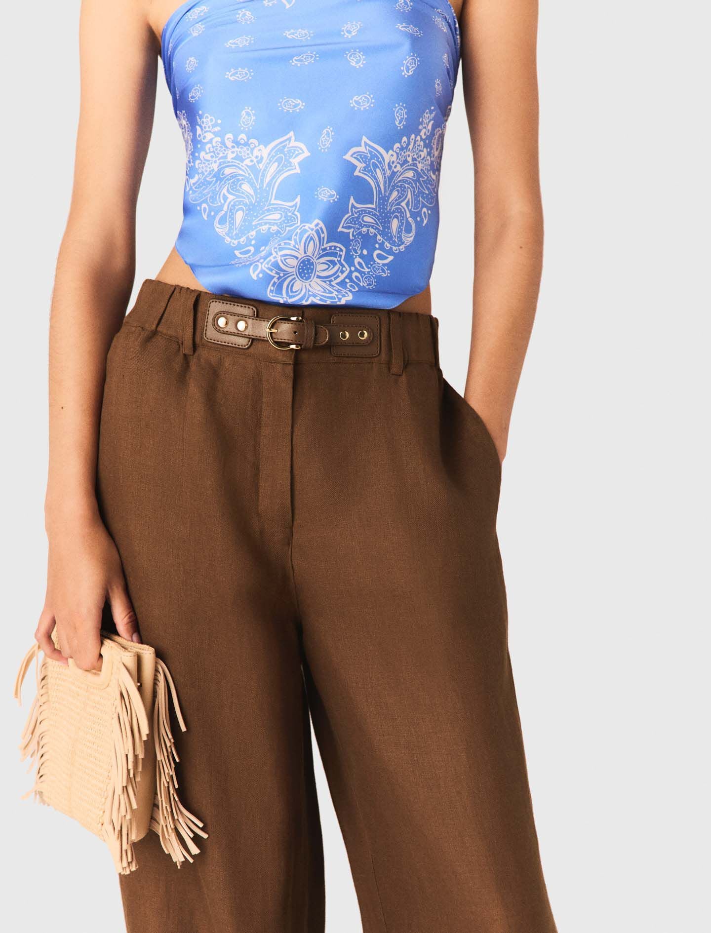 Maje New / Linen-blend trousers