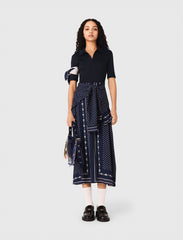 Maje Discount / Bandana patterned mixed-material dress