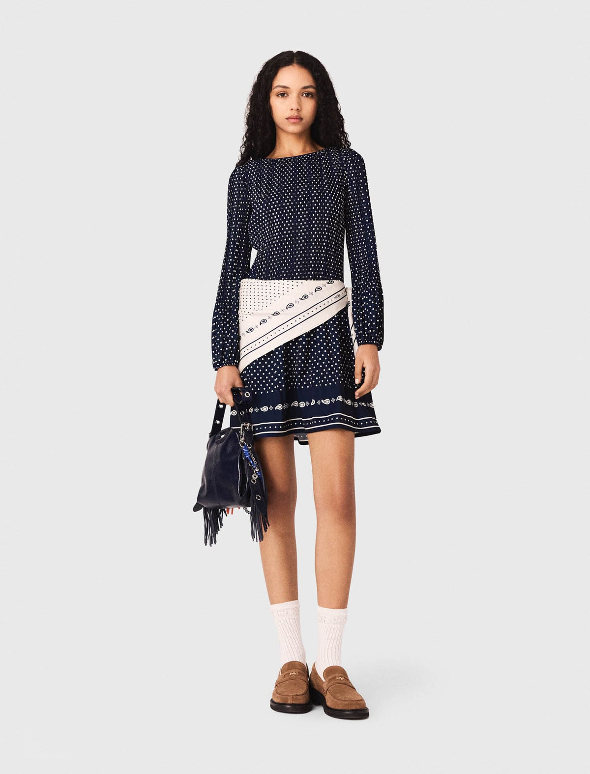 Maje Online / Bandana print pleated dress