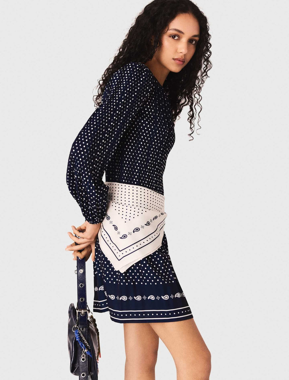 Maje Online / Bandana print pleated dress