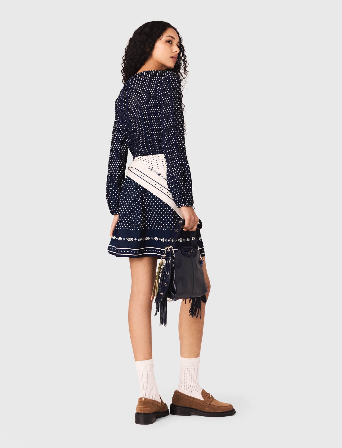 Maje Online / Bandana print pleated dress