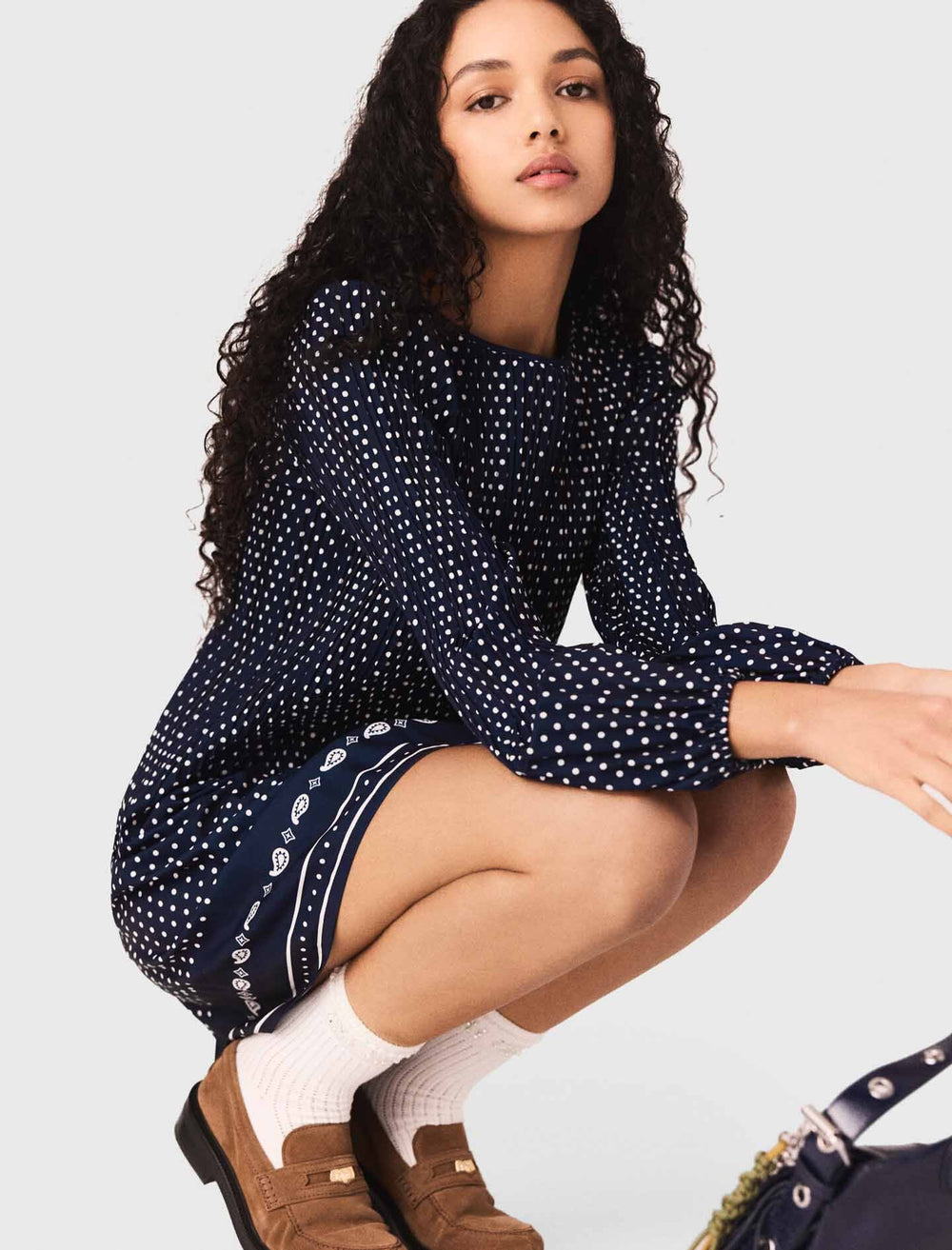 Maje Online / Bandana print pleated dress