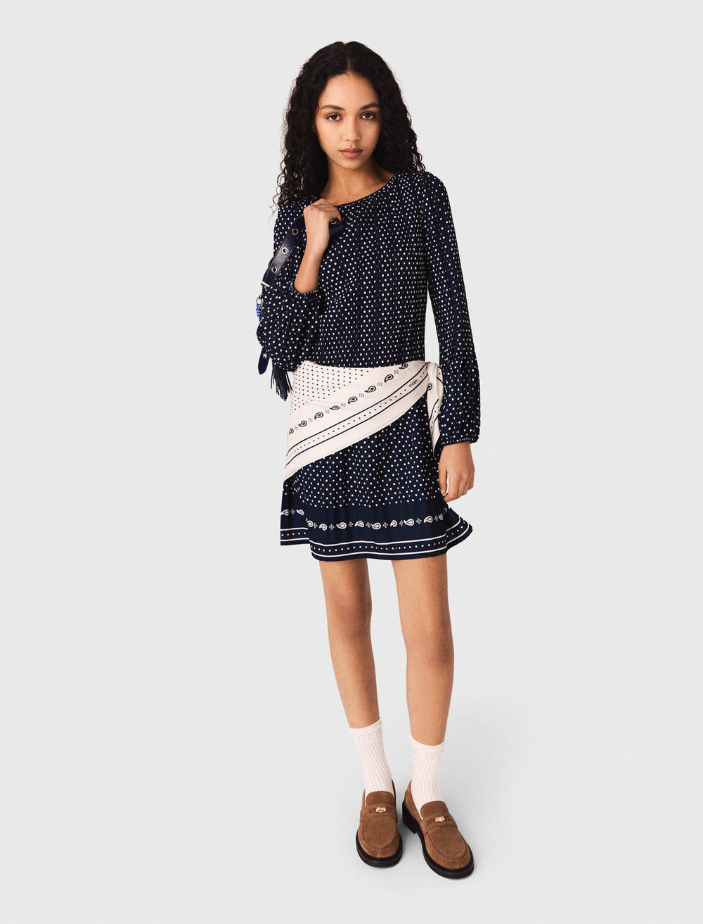 Maje Online / Bandana print pleated dress
