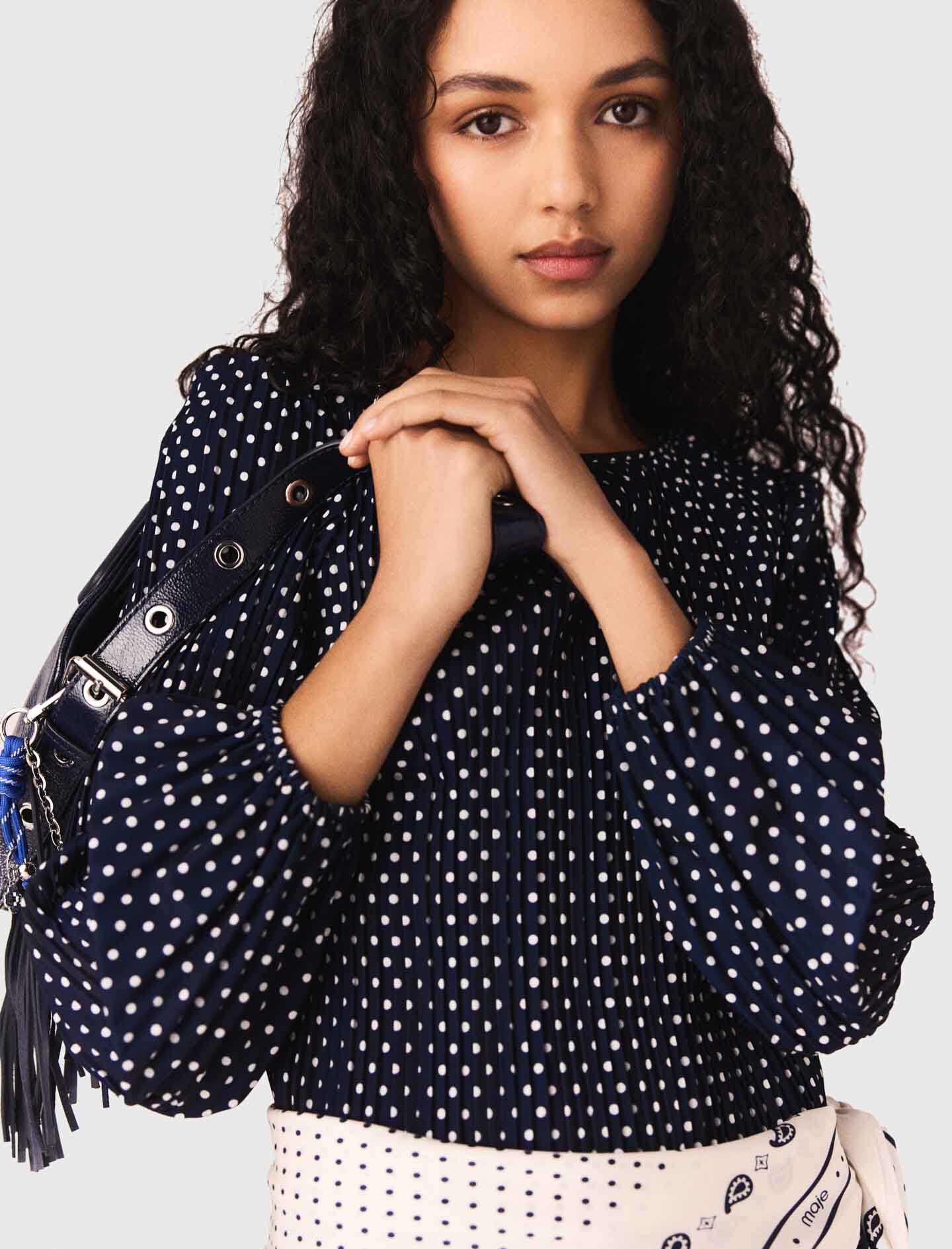 Maje Online / Bandana print pleated dress