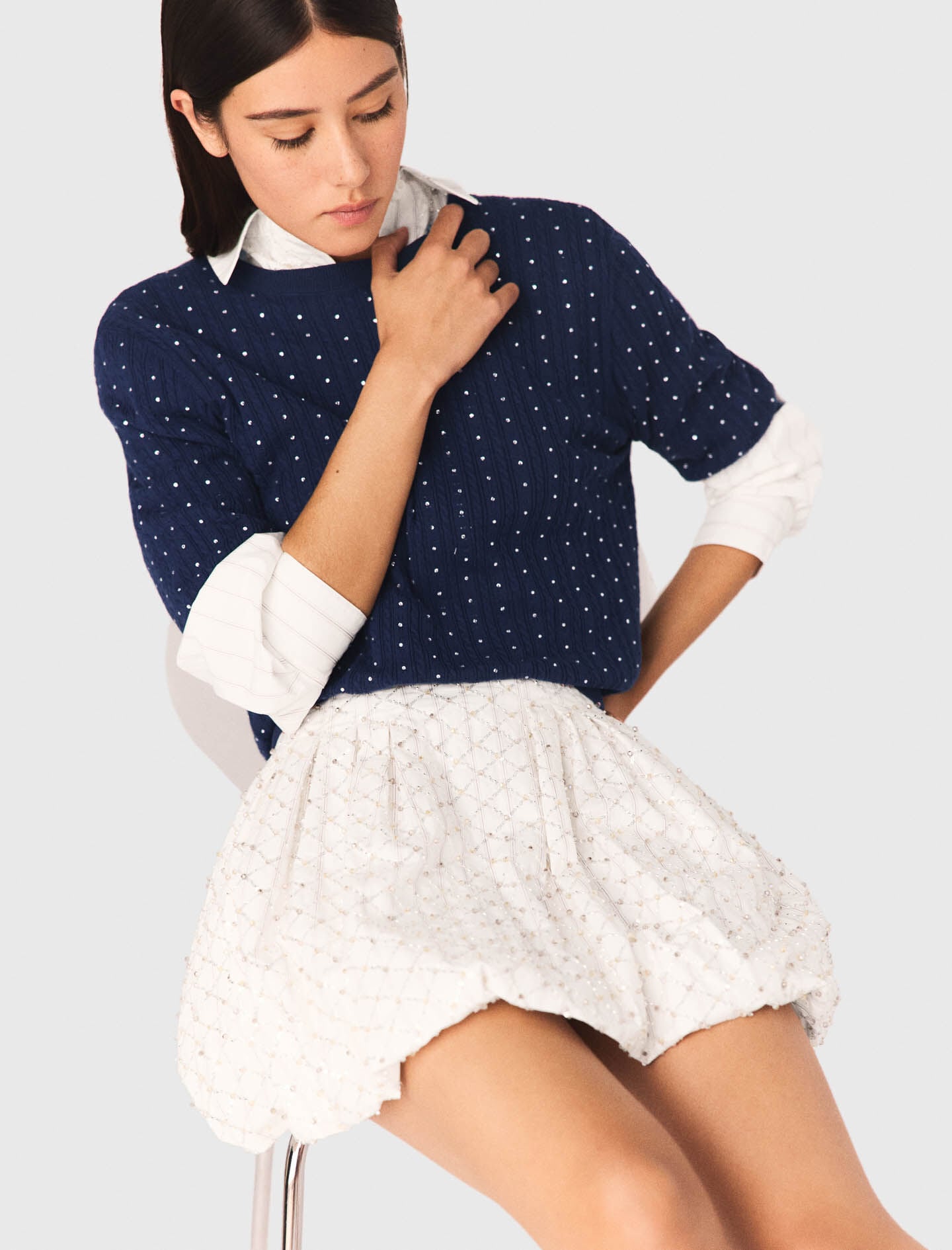 Maje On Sale / Beaded bubble skirt