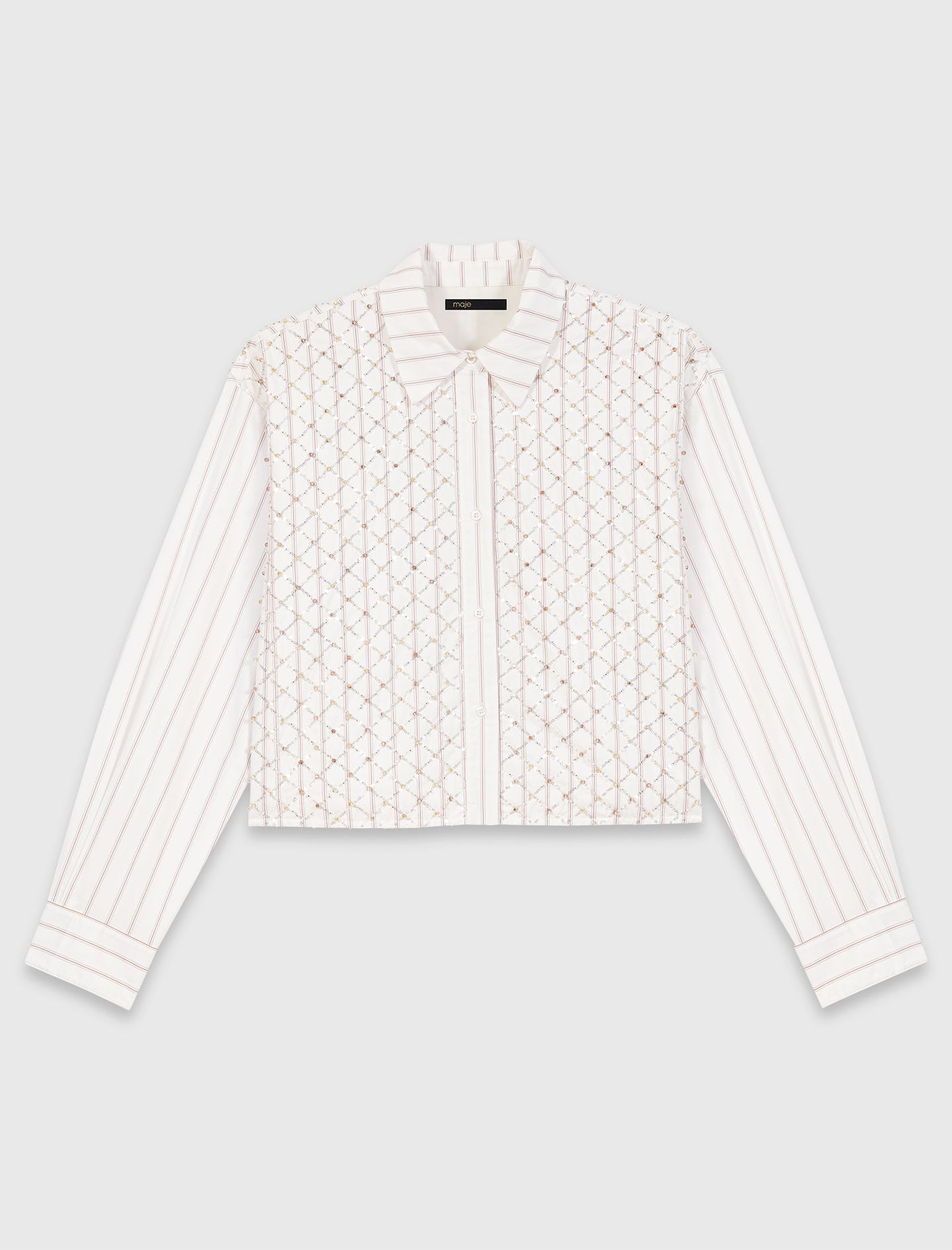 Maje Outlet / Beaded cropped shirt