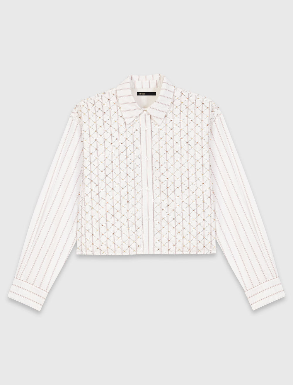 Maje Outlet / Beaded cropped shirt