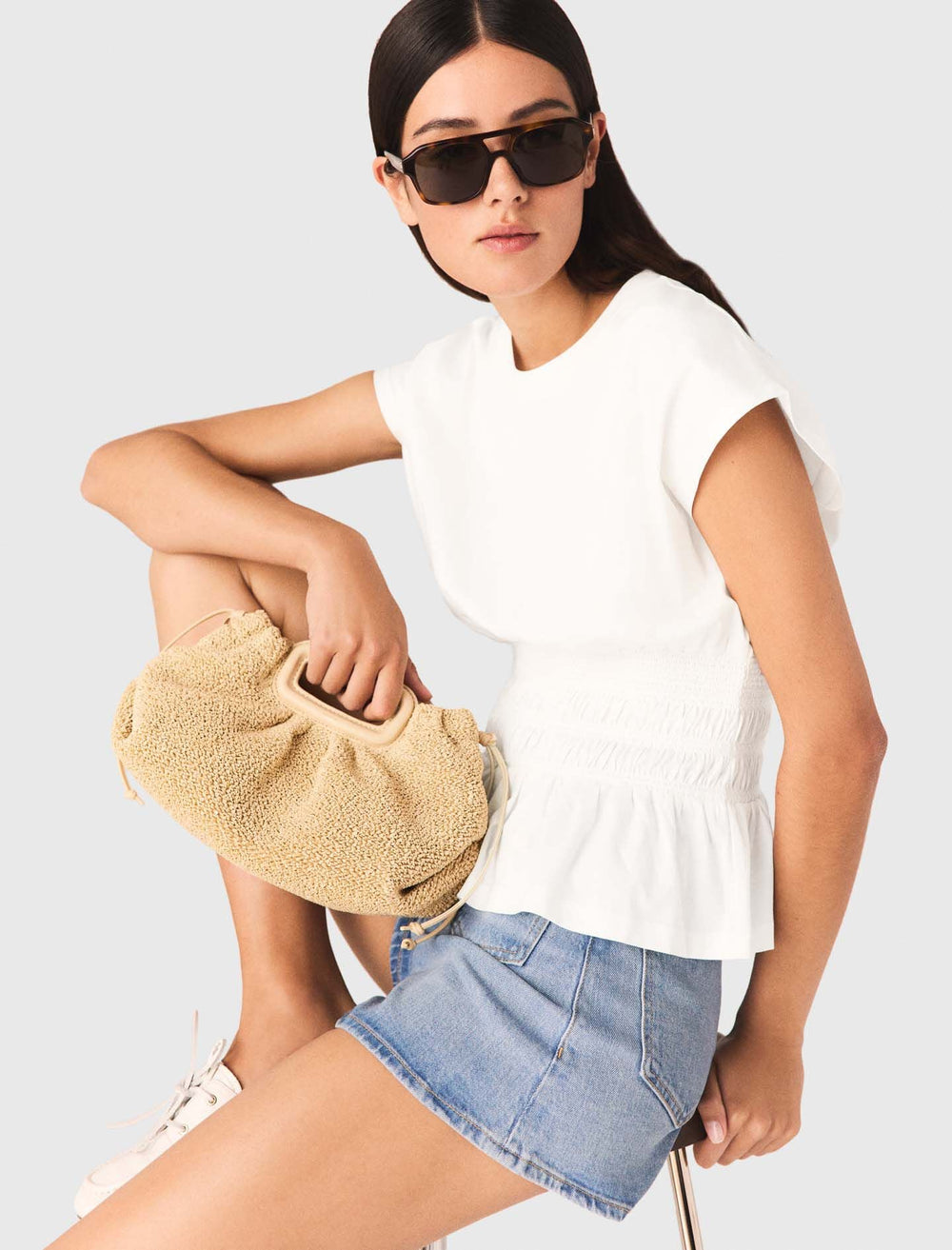 Maje Discount / Fitted pleated T-shirt