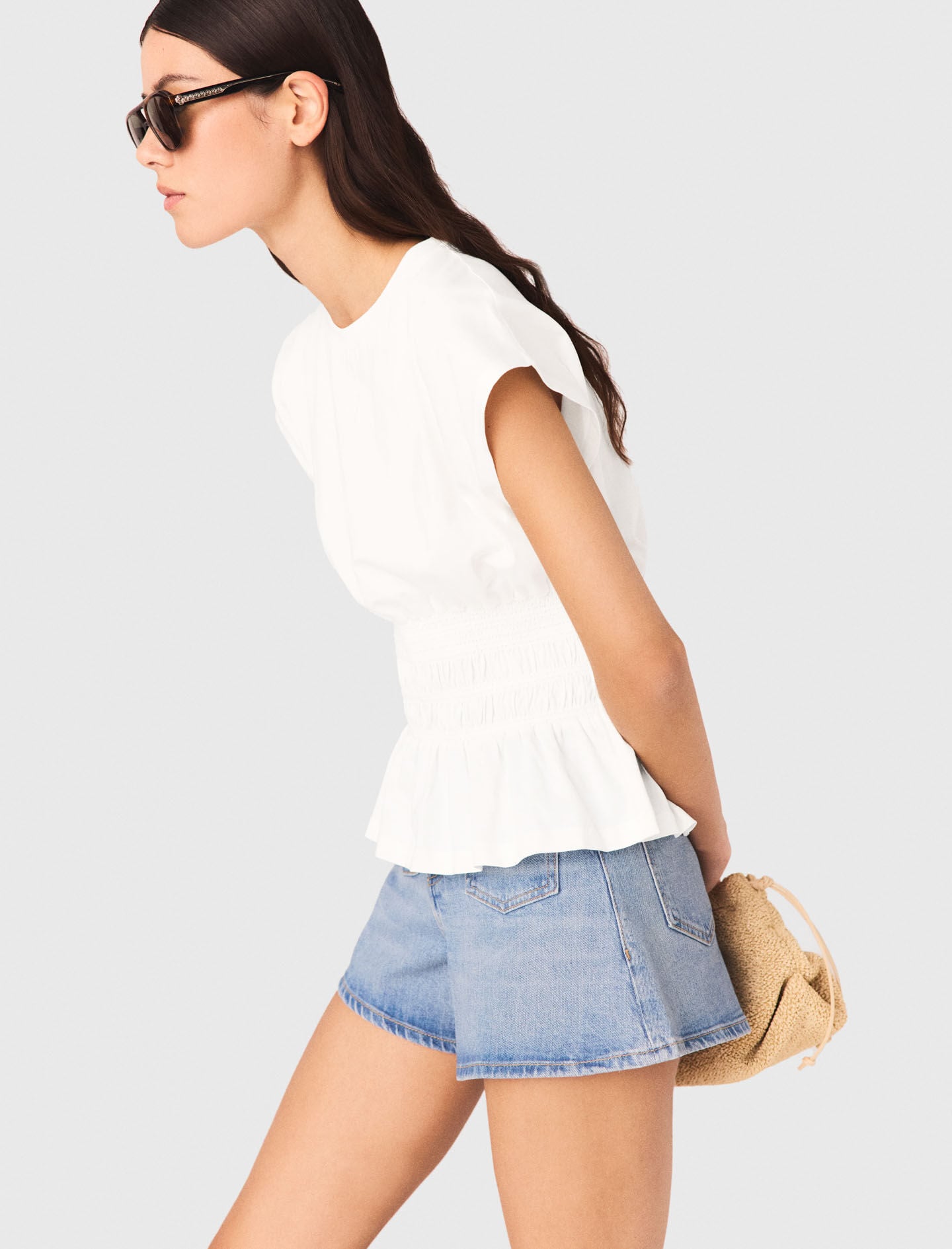 Maje Discount / Fitted pleated T-shirt