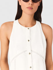 Maje Online / Embroidered linen-blend dress