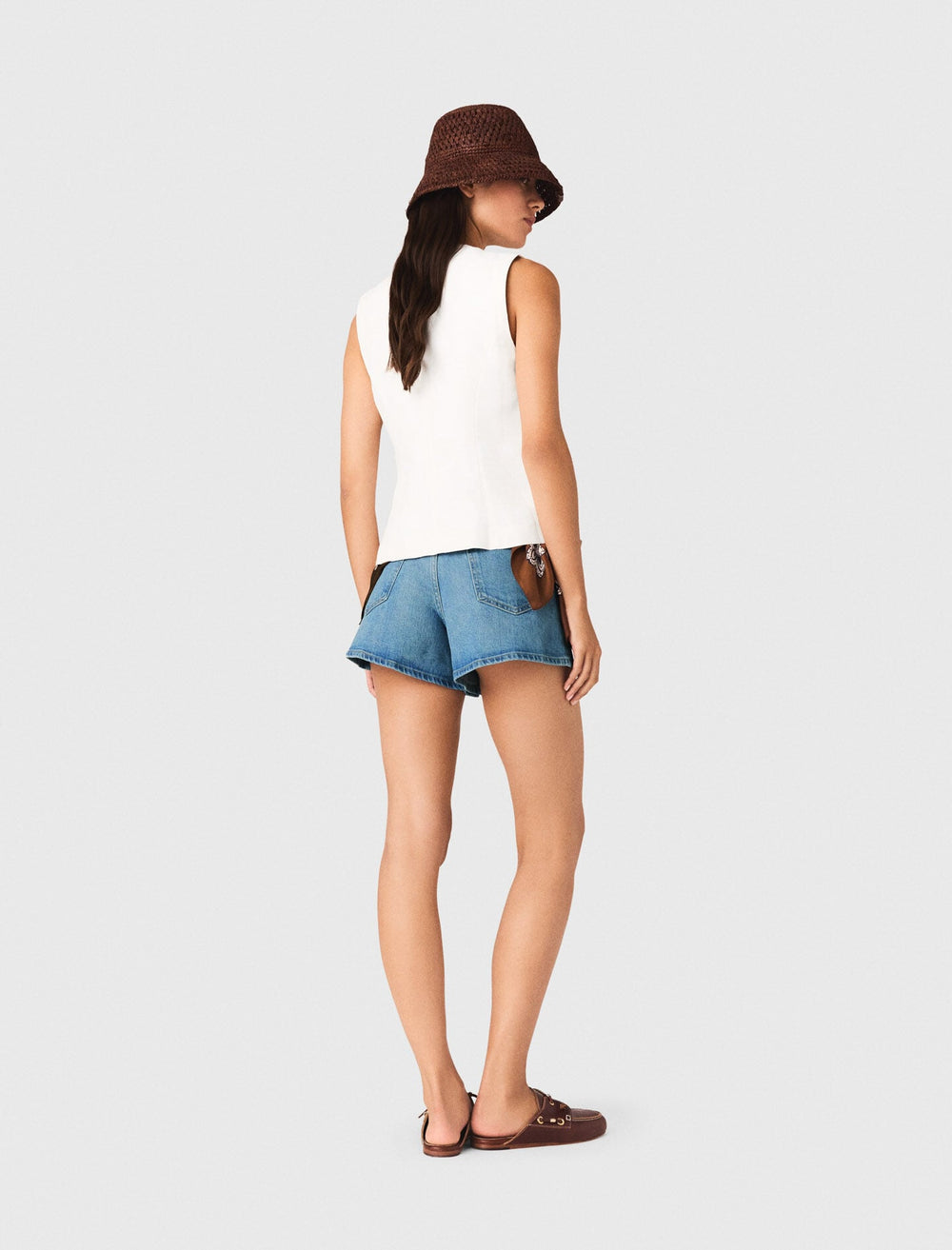 Maje Sale / Embroidered linen-blend jacket