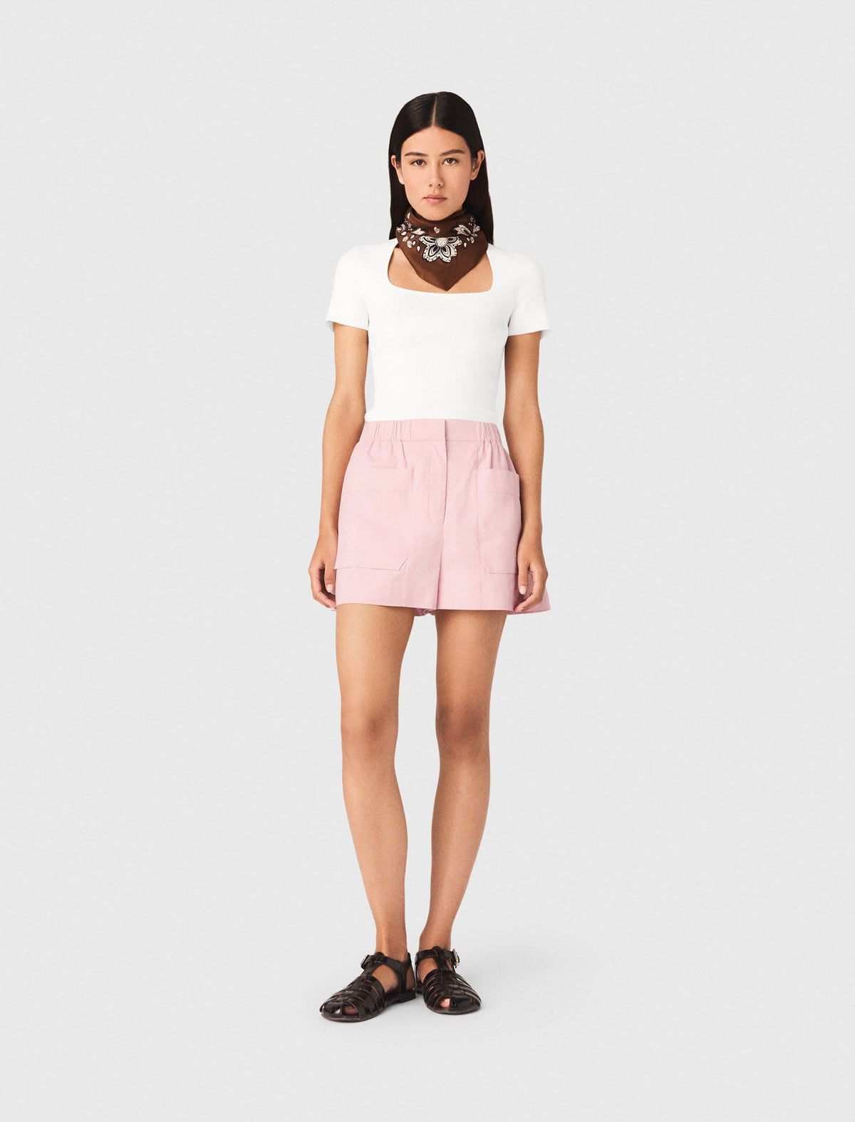 Maje Outlet / Square-neck ribbed sweater