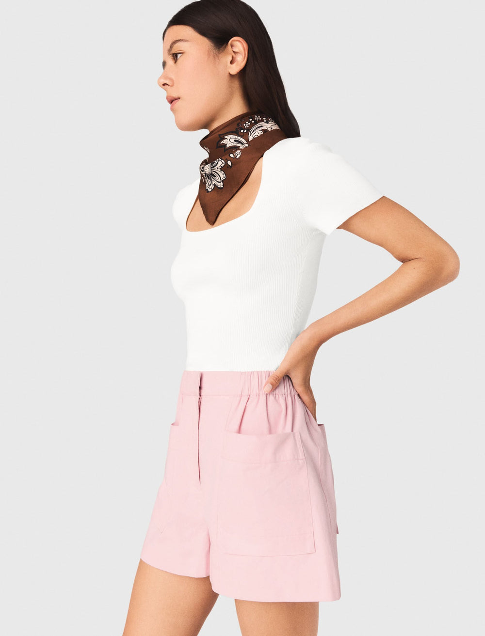 Maje Outlet / Square-neck ribbed sweater