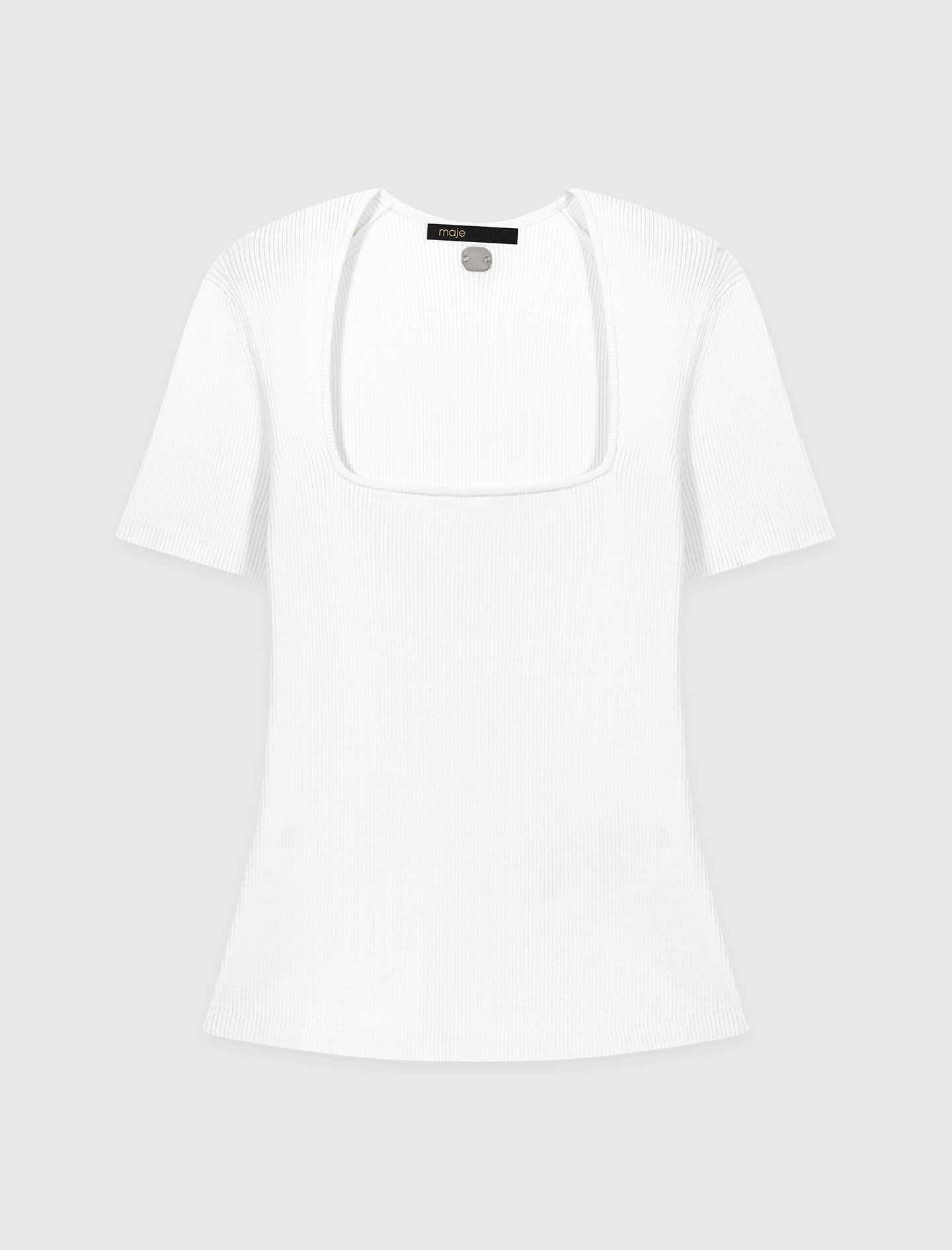 Maje Outlet / Square-neck ribbed sweater