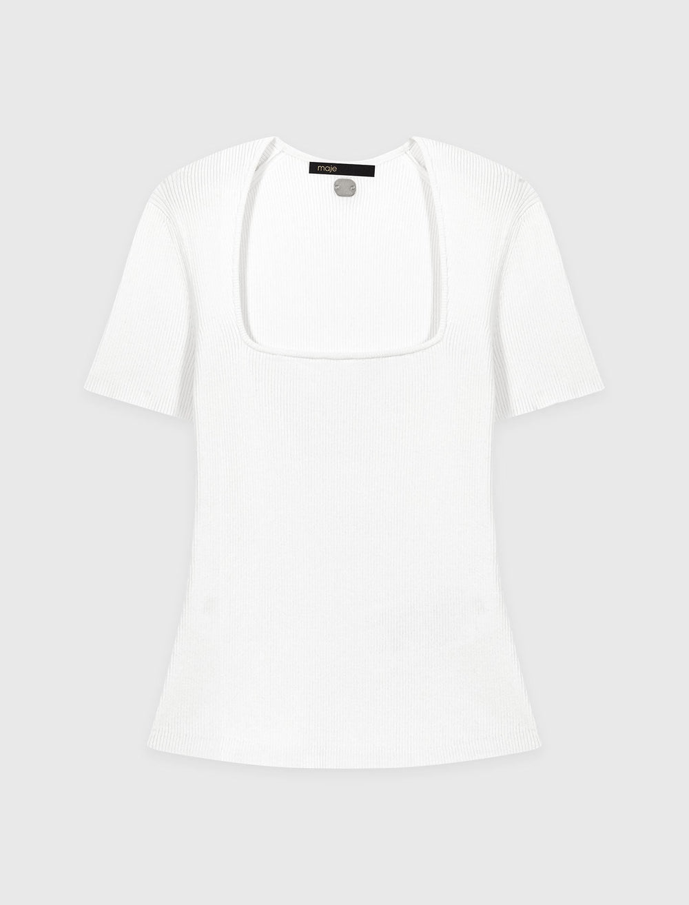 Maje Outlet / Square-neck ribbed sweater