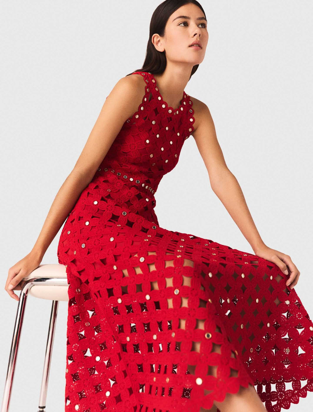 Maje Discount / Mirrored crochet dress