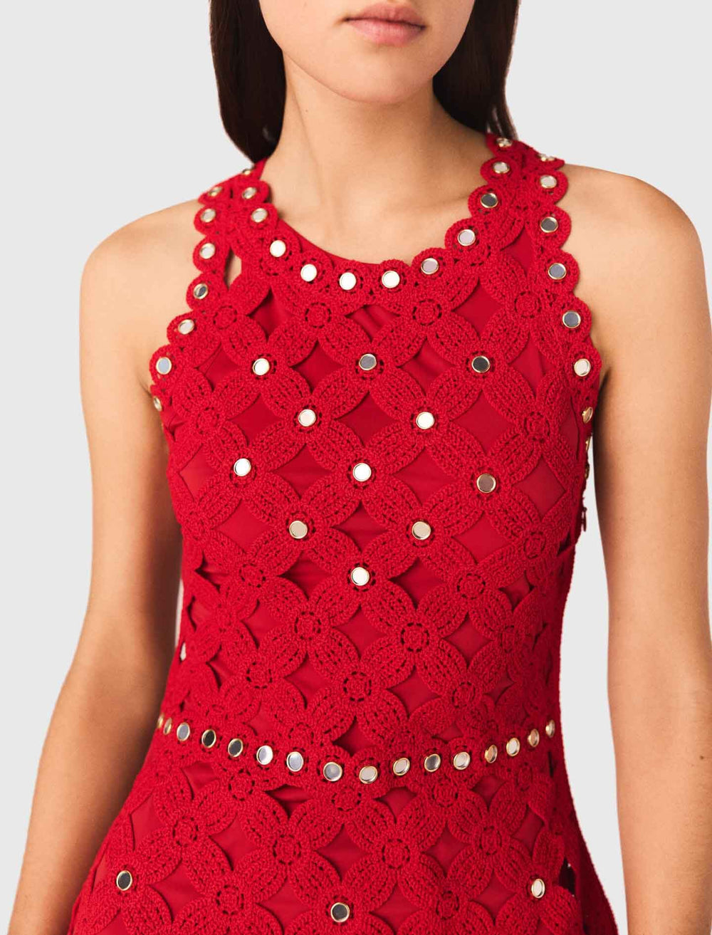 Maje Discount / Mirrored crochet dress