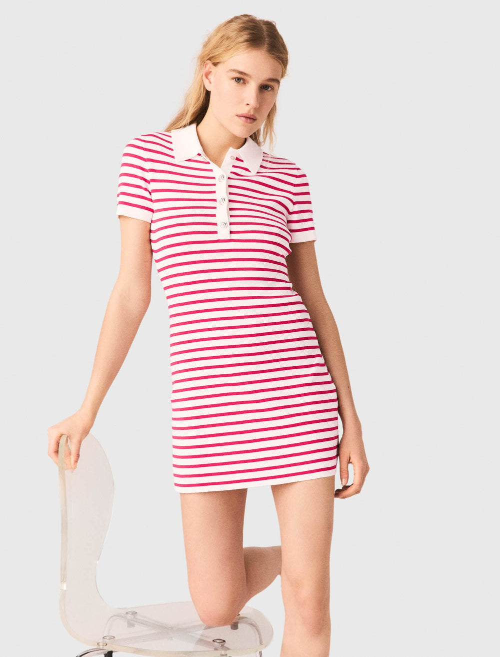 Maje Online / Striped polo dress