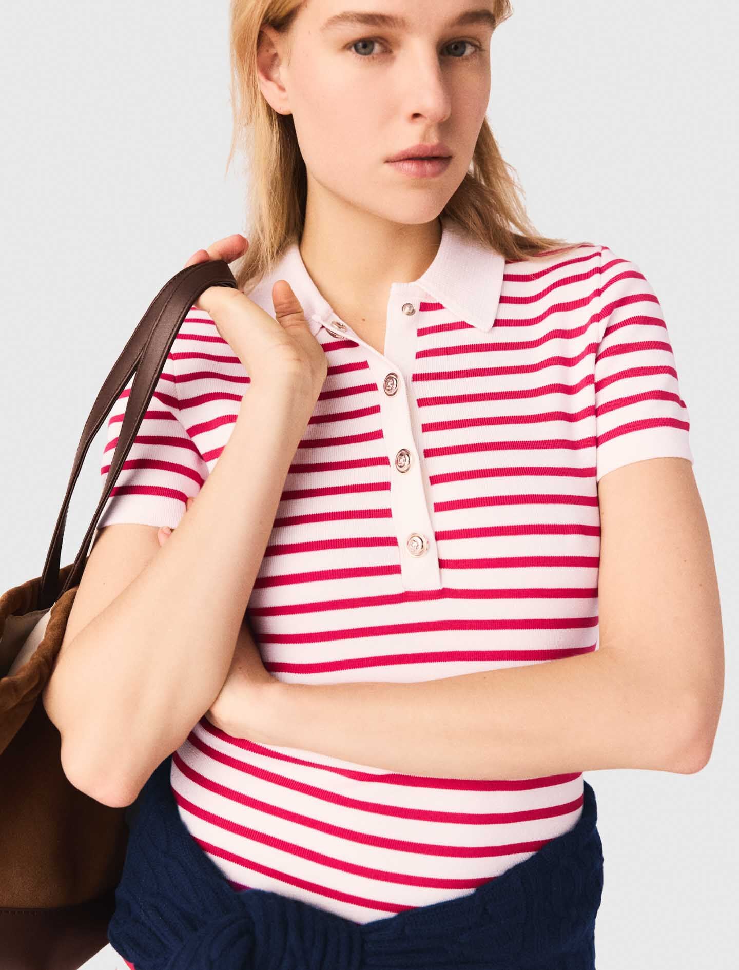 Maje Online / Striped polo dress