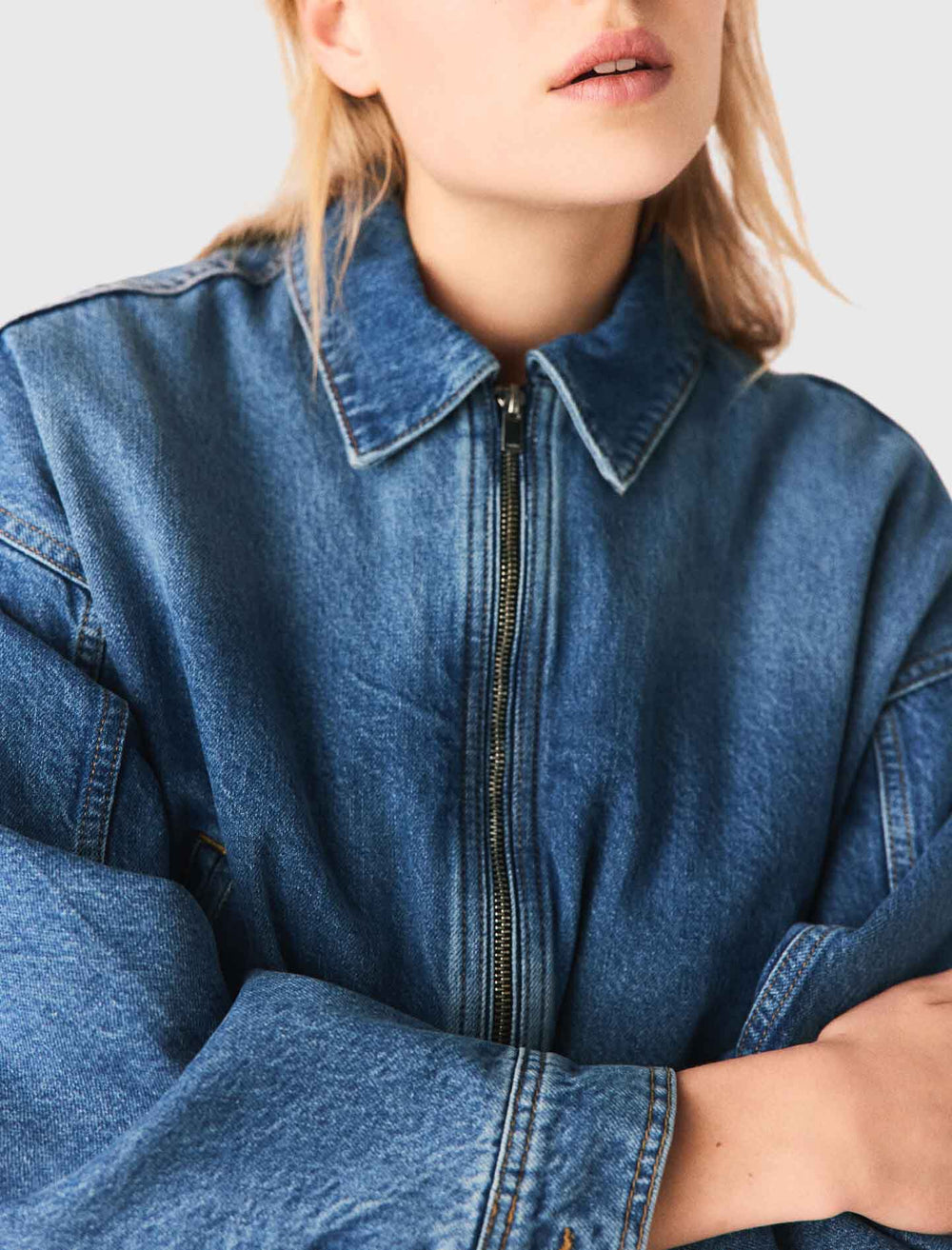 Maje Sale / Denim bomber jacket