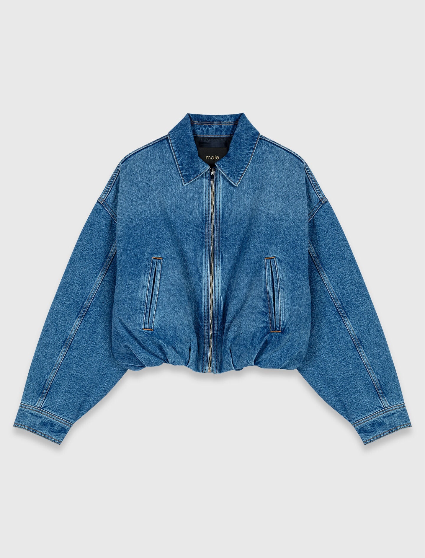 Maje Sale / Denim bomber jacket
