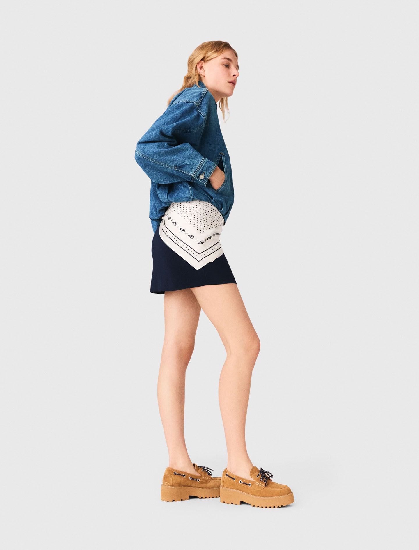 Maje Sale / Denim bomber jacket