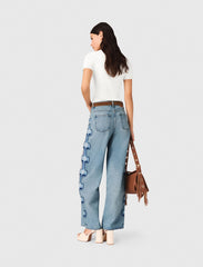 Maje On Sale / Floral embroidered wide-leg jeans