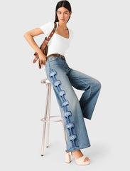 Maje On Sale / Floral embroidered wide-leg jeans