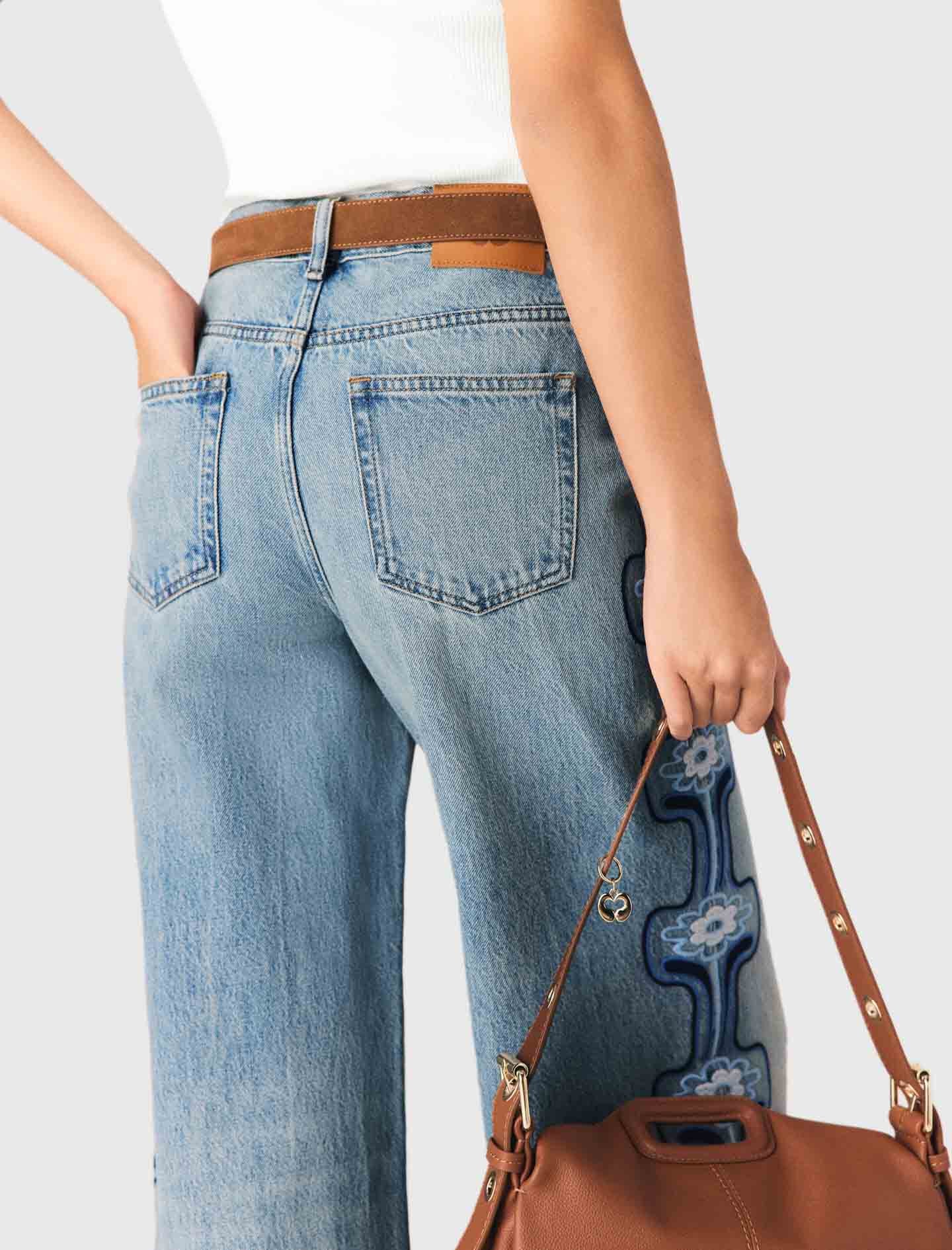 Maje On Sale / Floral embroidered wide-leg jeans