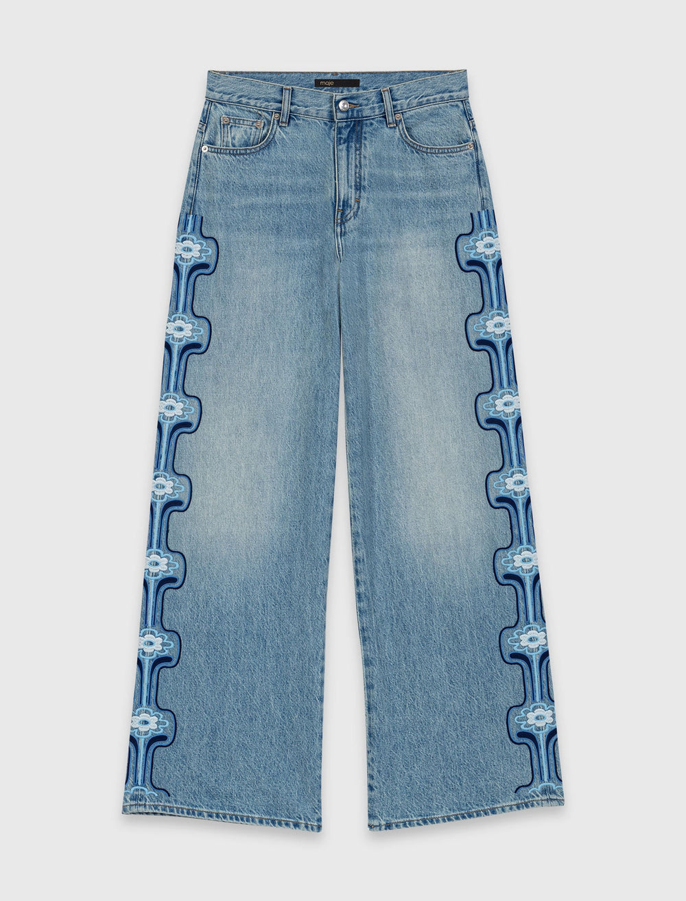 Maje On Sale / Floral embroidered wide-leg jeans