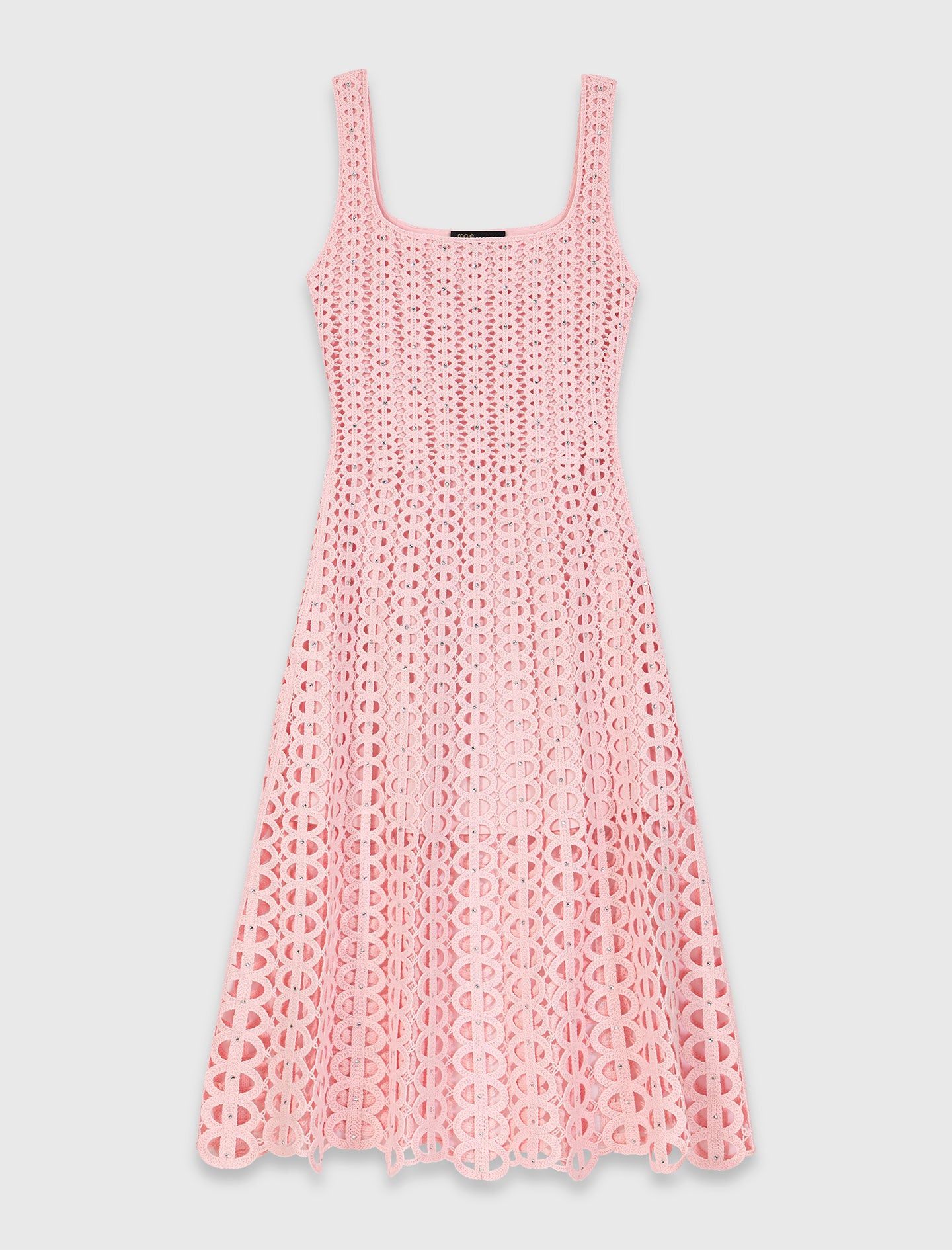 Maje Outlet / Rhinestone crochet midi dress