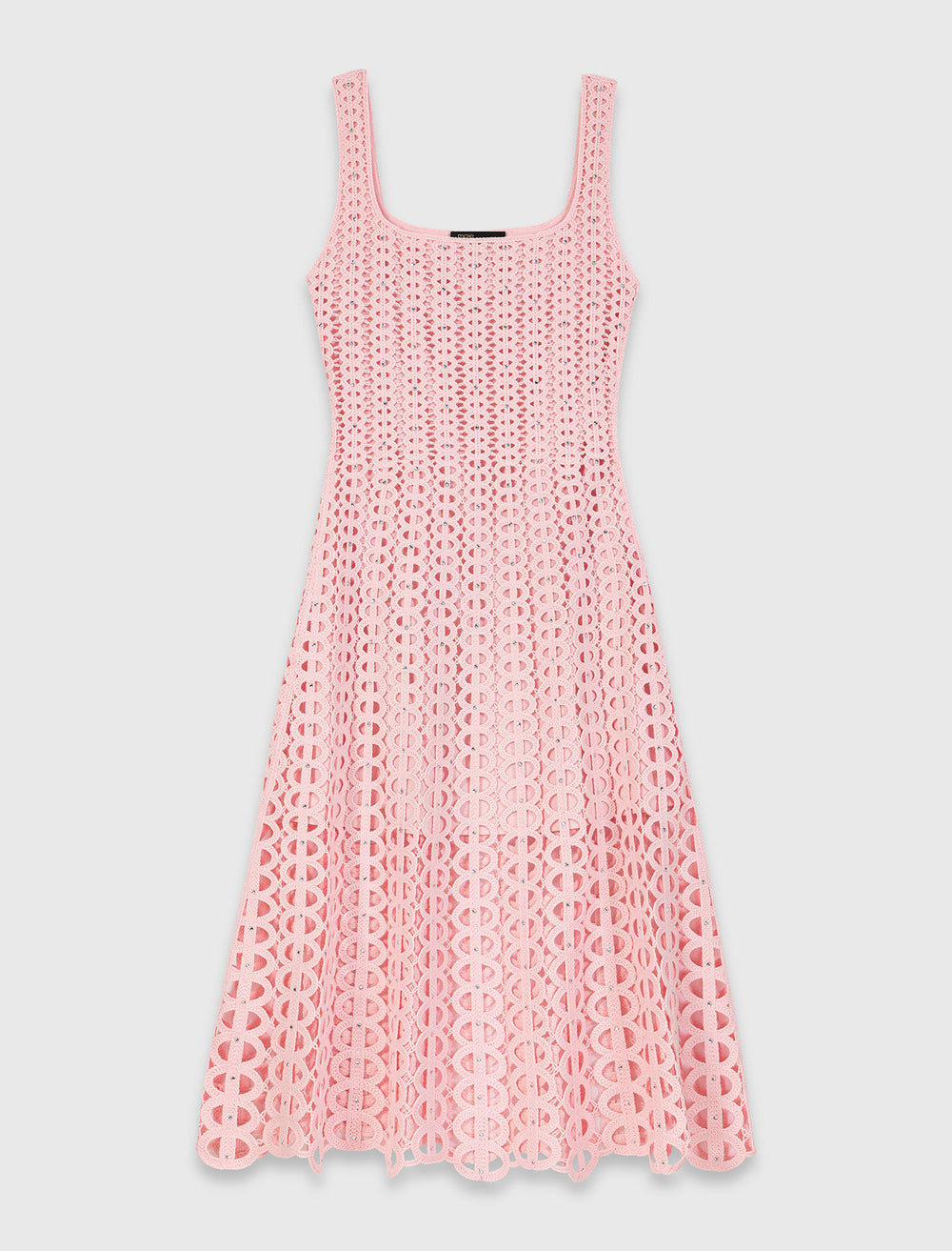 Maje Outlet / Rhinestone crochet midi dress
