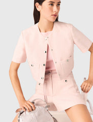 Maje Outlet / Short-sleeved tweed jacket