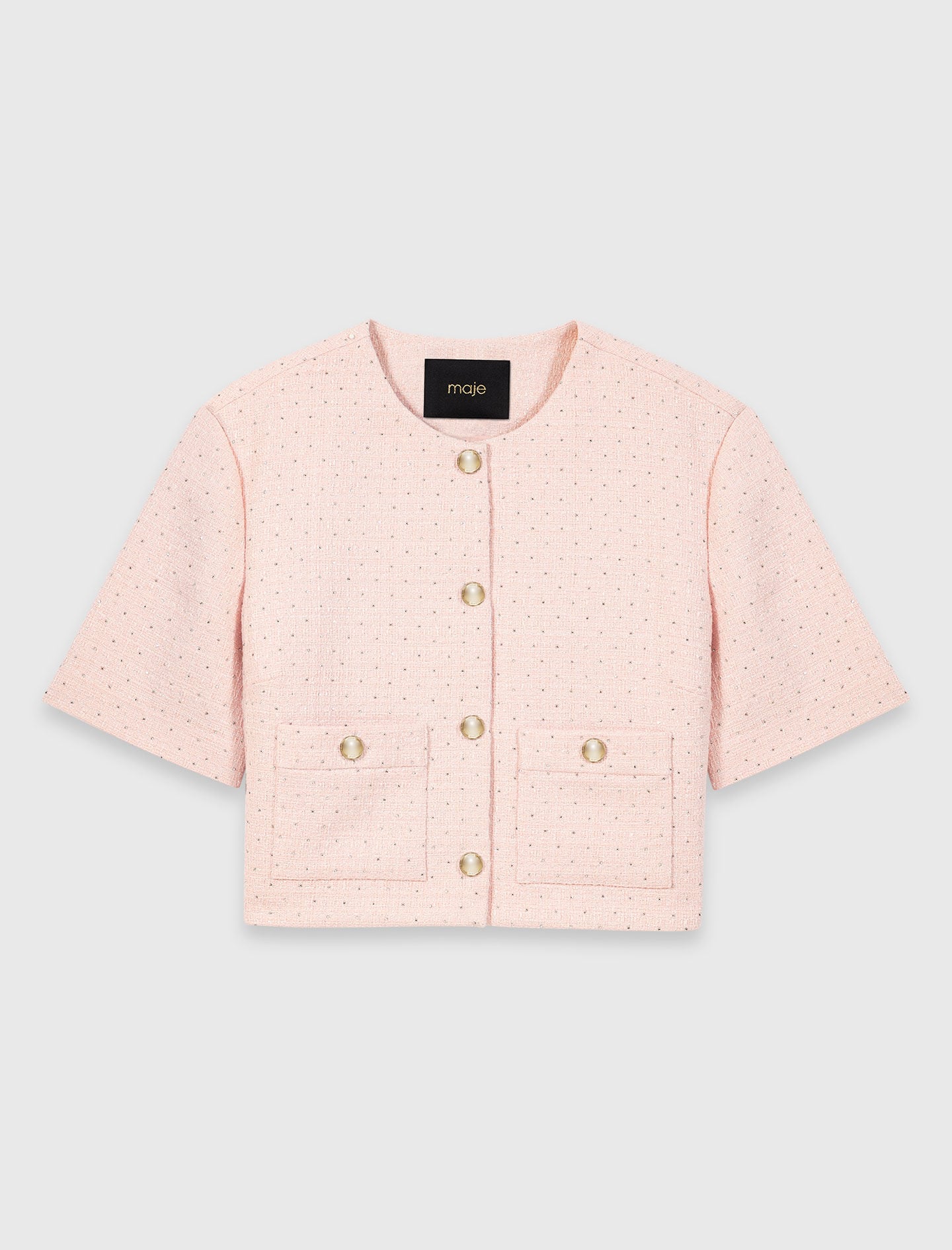 Maje Outlet / Short-sleeved tweed jacket