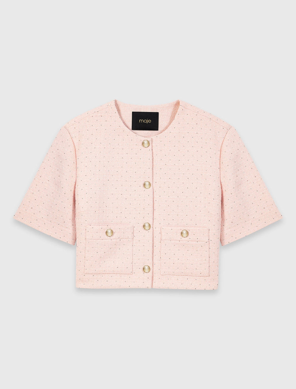 Maje Outlet / Short-sleeved tweed jacket