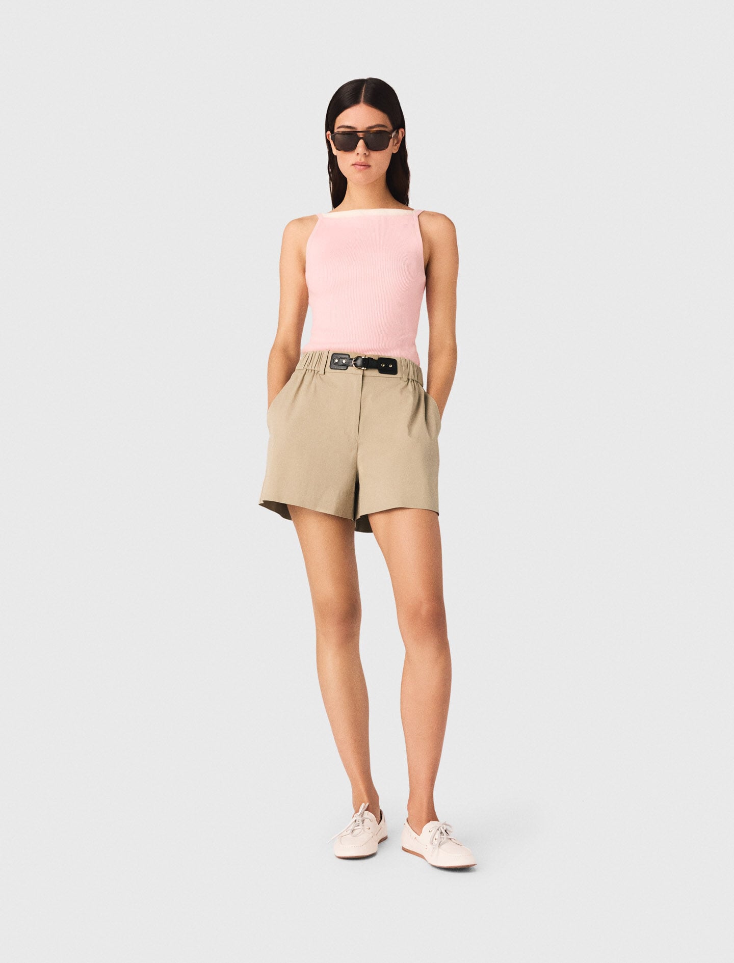 Maje New / High straight-neck top