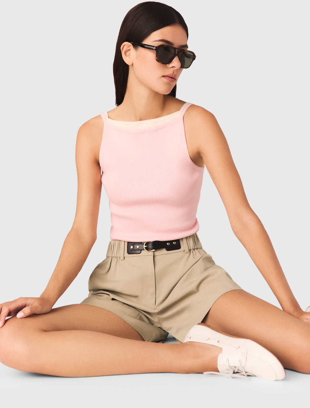 Maje New / High straight-neck top