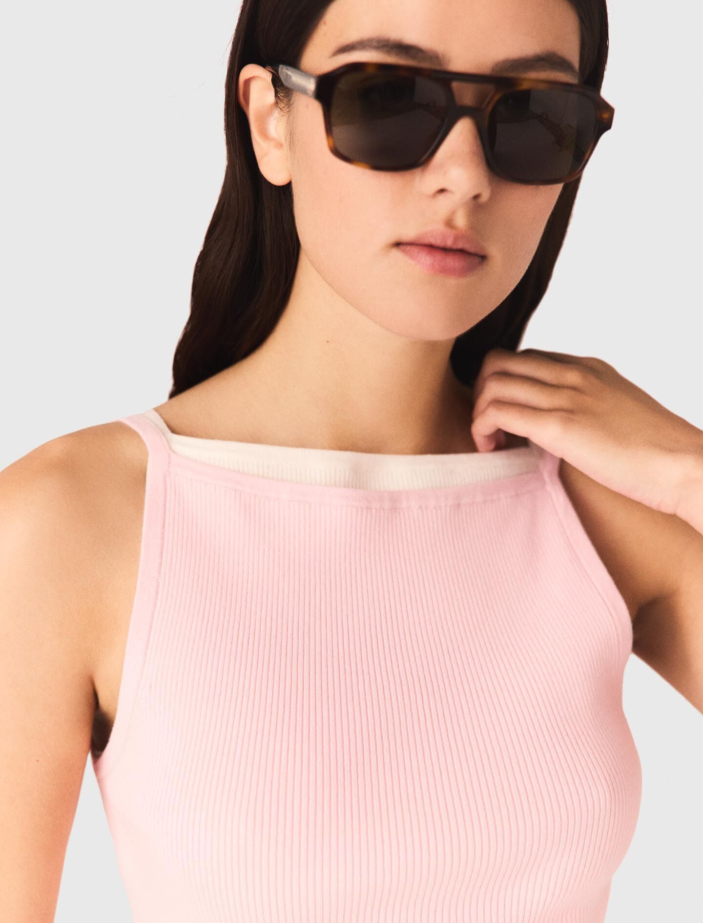 Maje New / High straight-neck top