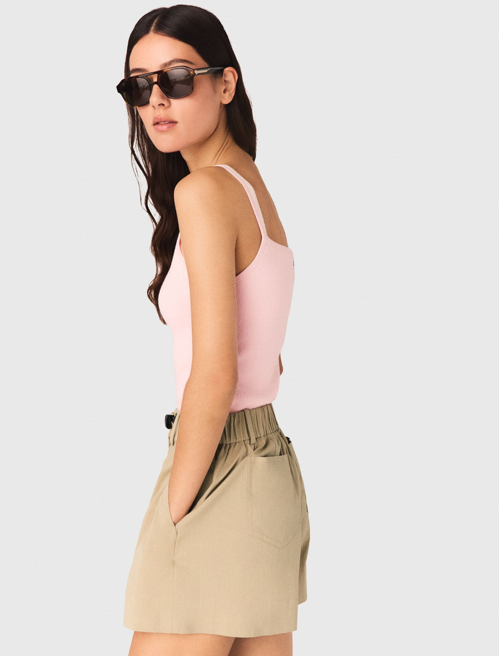 Maje New / High straight-neck top