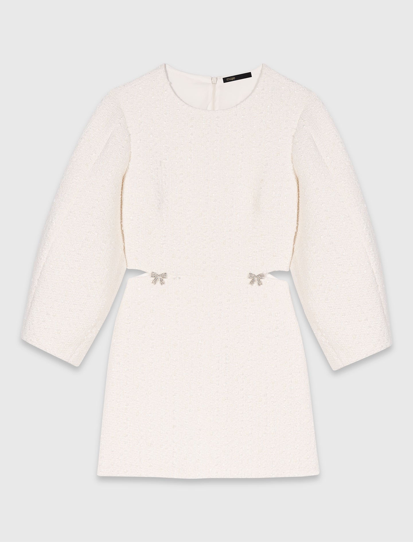 Maje Sale / Short balloon-sleeve tweed dress