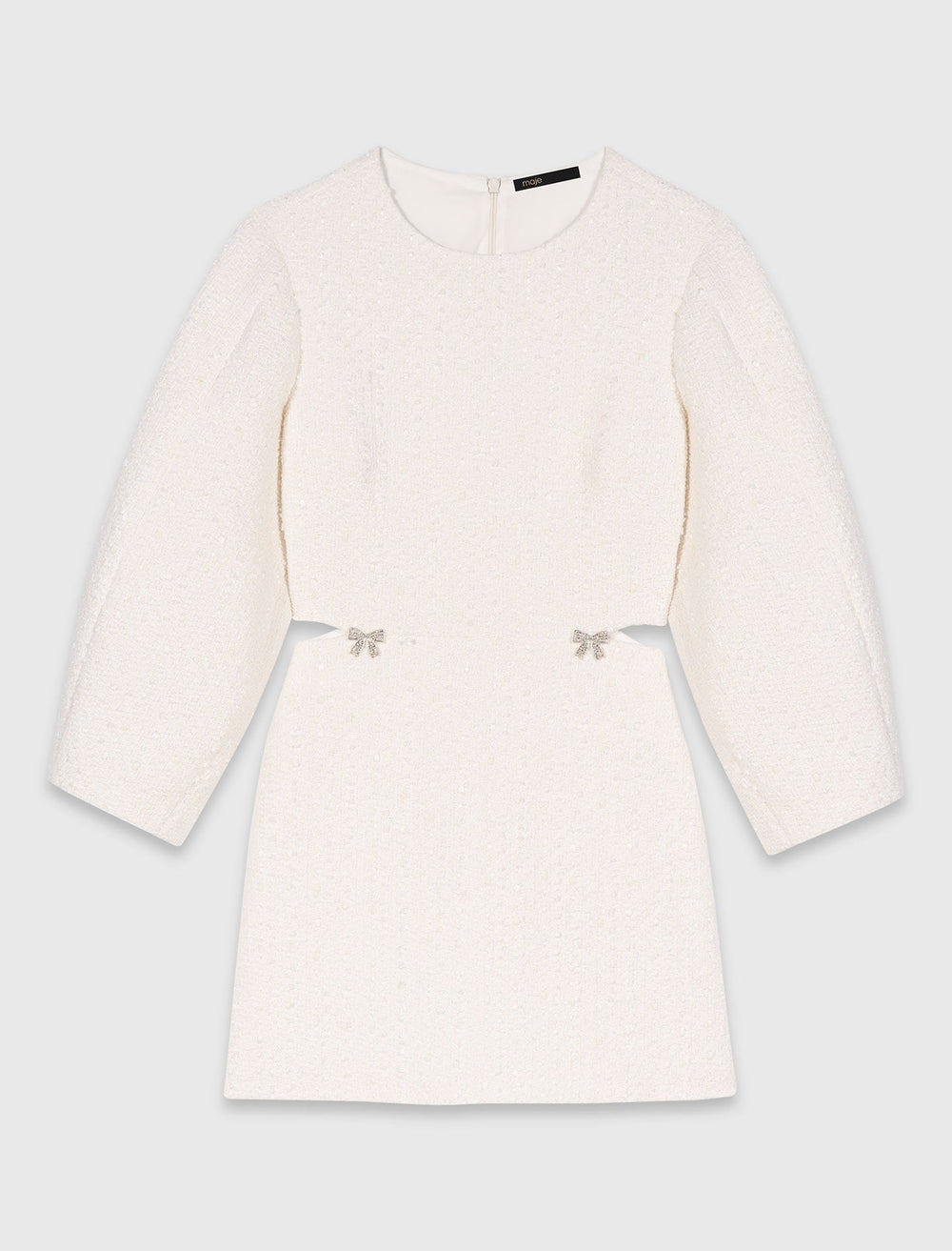 Maje Sale / Short balloon-sleeve tweed dress
